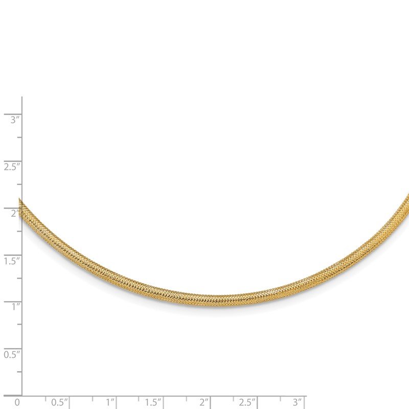 14K 3mm Woven Mesh Slip-on Stretch Bracelet