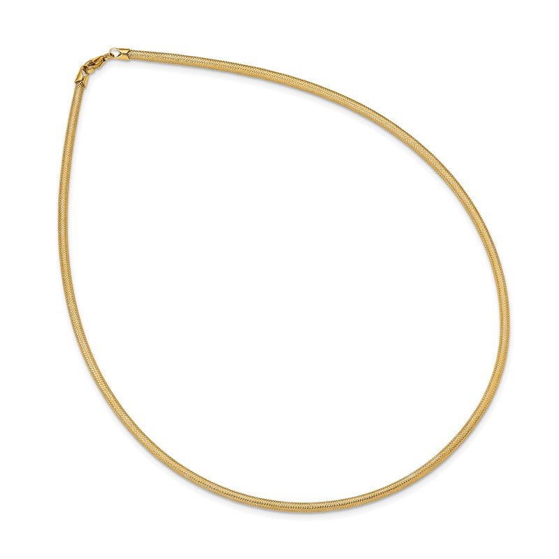 14K 3mm Woven Mesh Slip-on Stretch Bracelet