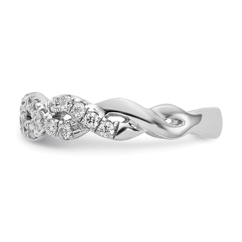 14K White Gold 1/3 carat Lab Grown Diamond VS+ F+ Intertwined Complete Band