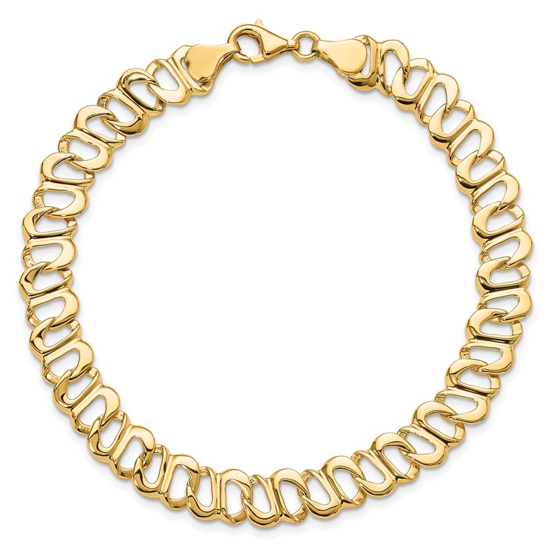 14k Polished 8mm Fancy Link 8.75 inch Bracelet