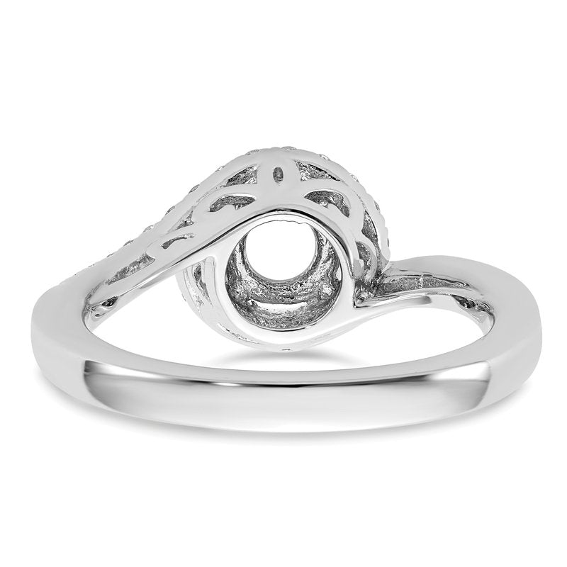 14K White Gold 1/4 carat Lab Grown Diamond VS/SI  D E F  Semi Mount Round By-Pass Engagement Ring