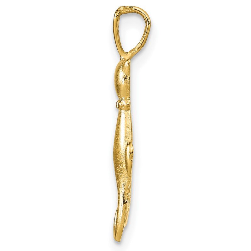 14k Satin and Polished Two Sitting Cats Pendant