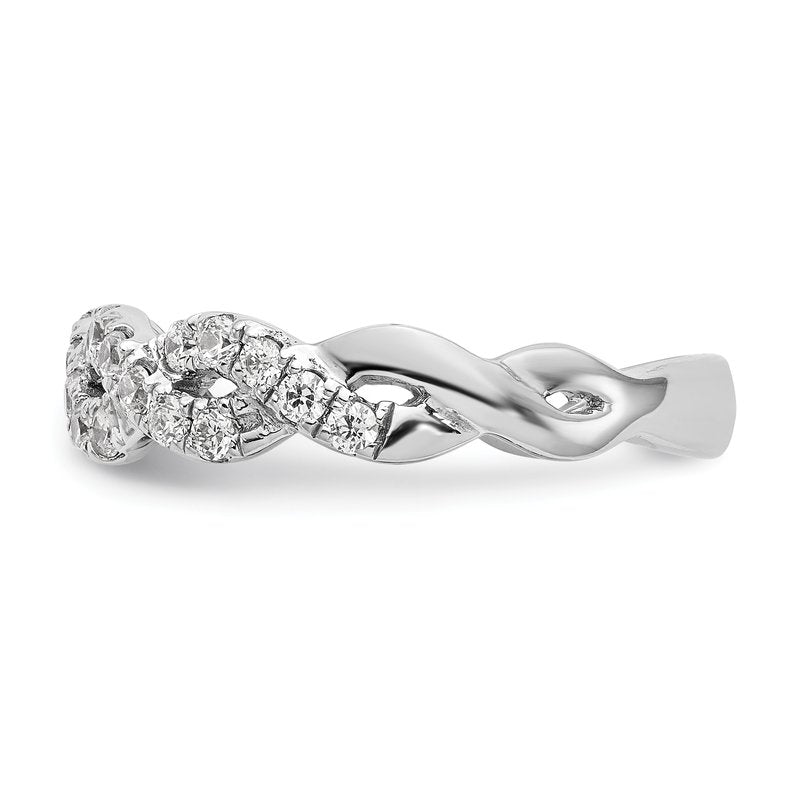 14K White Gold 1/3 carat Lab Grown Diamond VS+ F+ Intertwined Complete Band