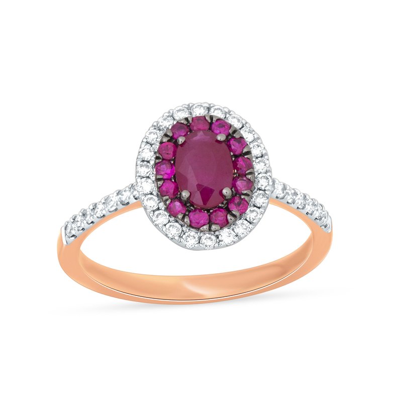 14K 0.28 Ct Diamond &amp; Ruby Ring
