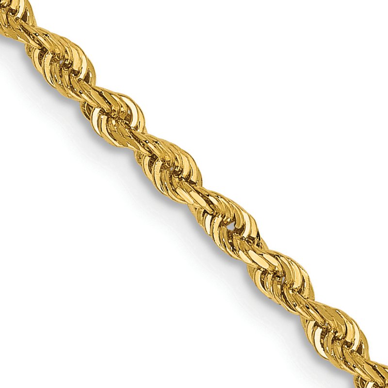 14K 10 Inch 2.25mm Diamond-cut Quadruple Rope Lobster Clasp Anklet