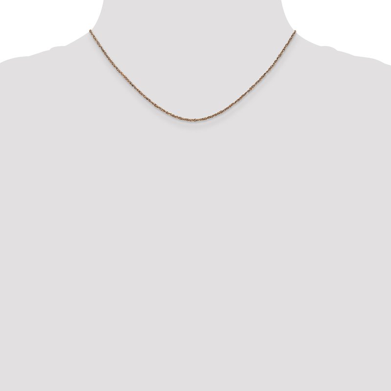 14K Rose Gold 10 inch  1.7mm Ropa with Lobster Clasp Anklet