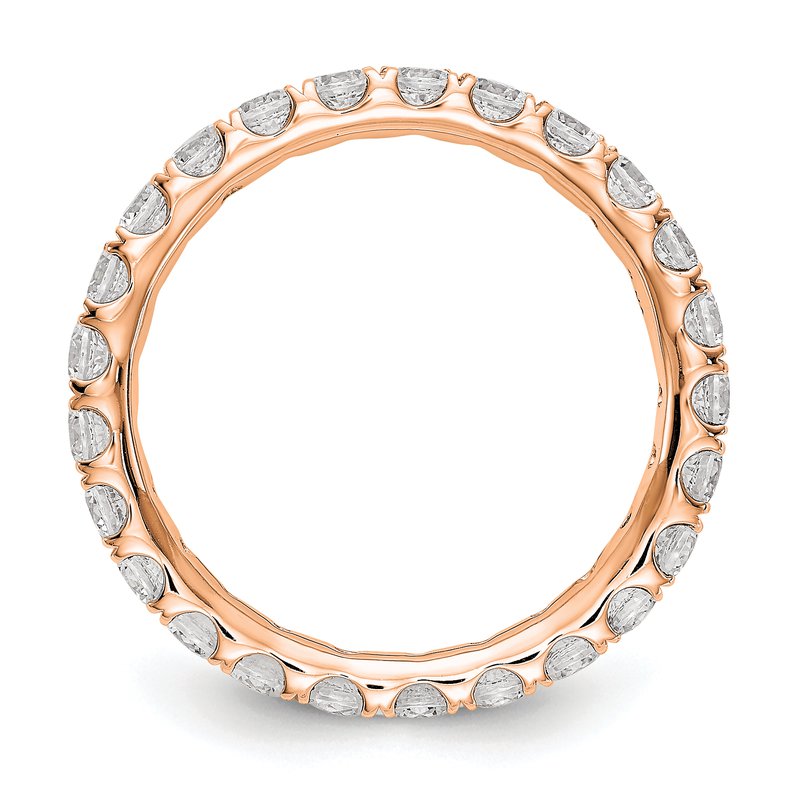 14K Rose Gold 1/2 carat Lab Grown Diamond VS+ F+ Size 4.5 Complete Eternity Band