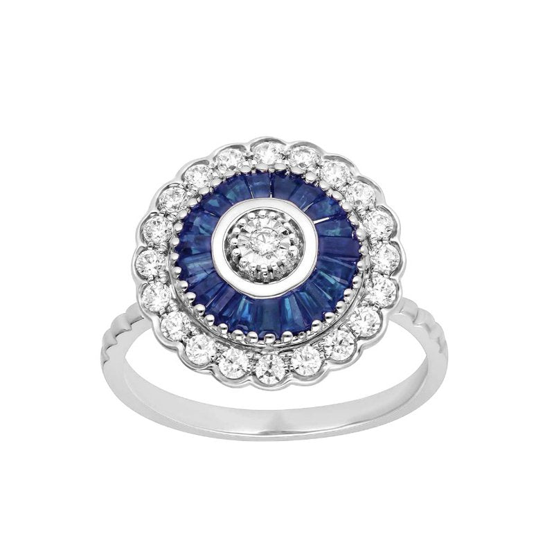 14K 0.41Ct Diamond Sapphire Pendant