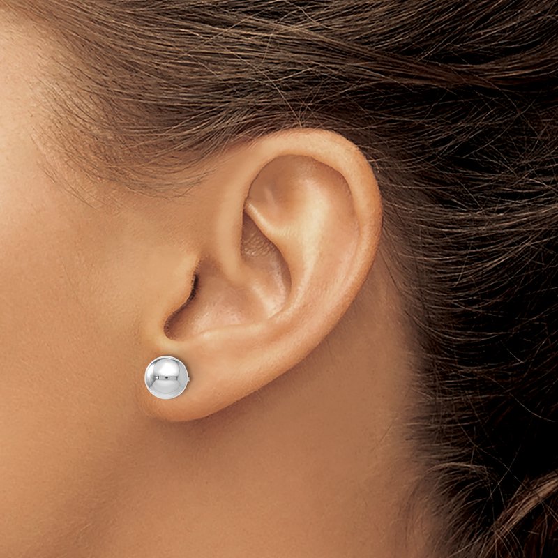 14K White Gold Polished 7mm Ball Post Earrings