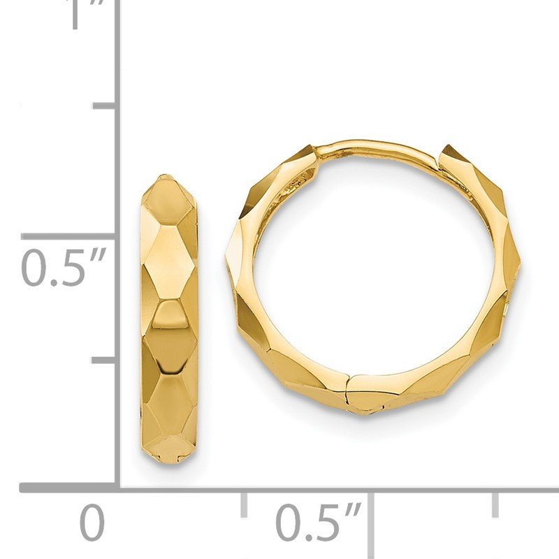 14k Diamond-cut Hoop Earrings
