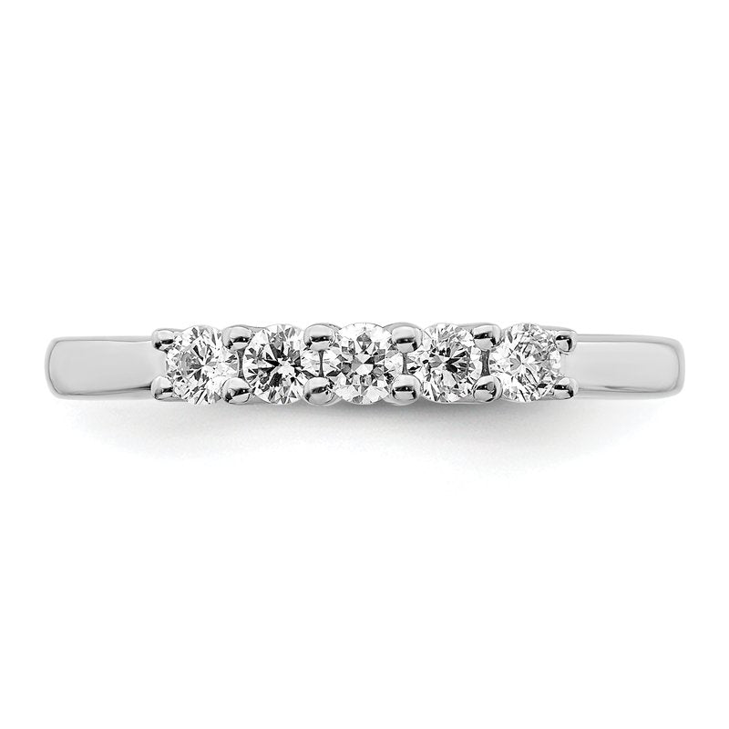 14K White Gold 1/2 carat Lab Grown Diamond VS/SI  D E F  5 Stone Ring
