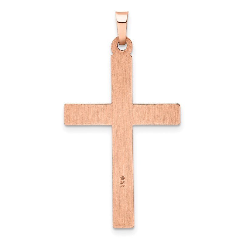 14k Rose Gold and White Rhodium Cross Pendant