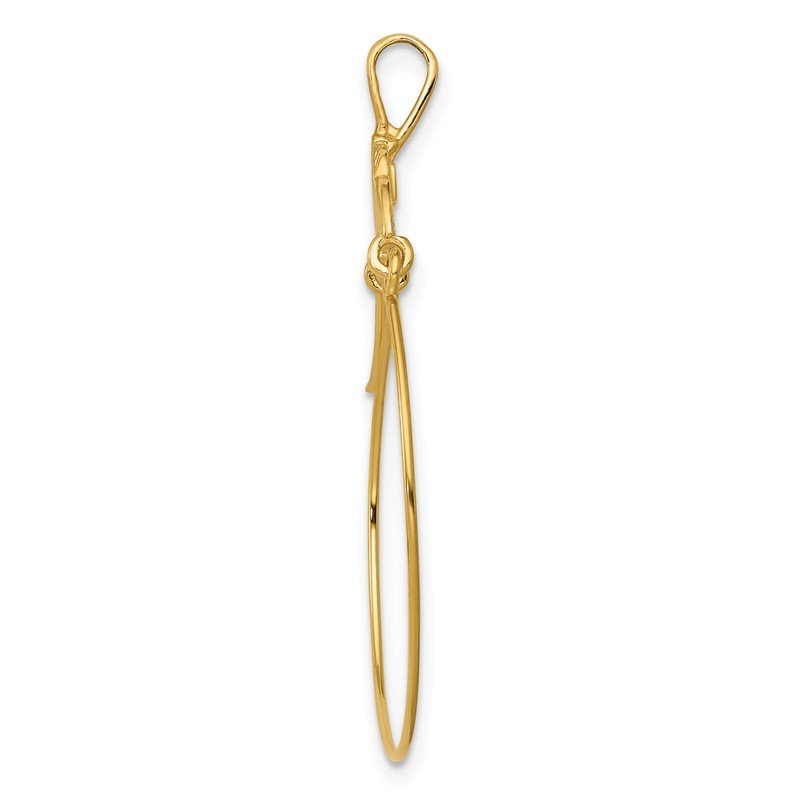 14k Polished Butterflies Charm Holder Pendant