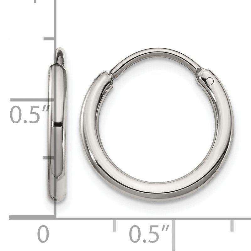 Stainless Steel Polished 2mm Endless Hoop Earrings