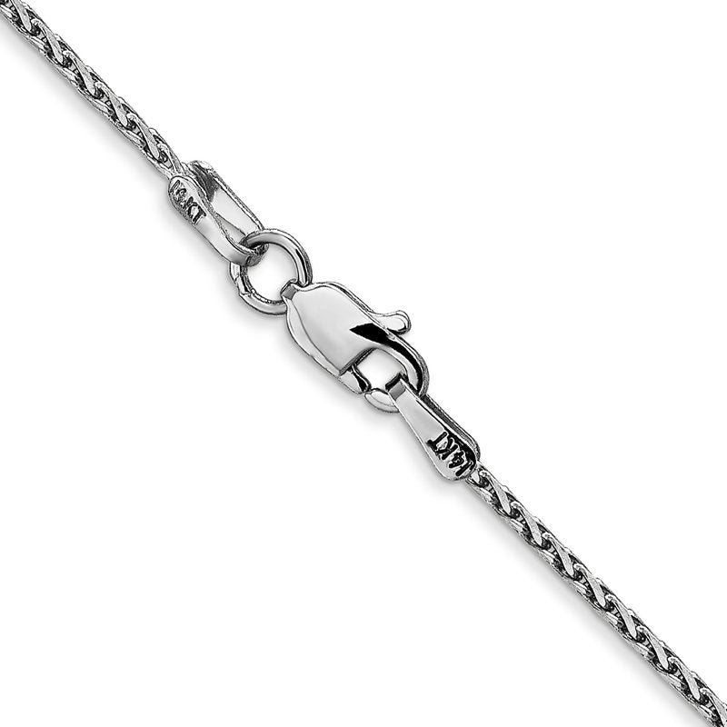14K White Gold 10 inch 1.5mm Diamond-cut Parisian Wheat with Lobster Clasp Anklet