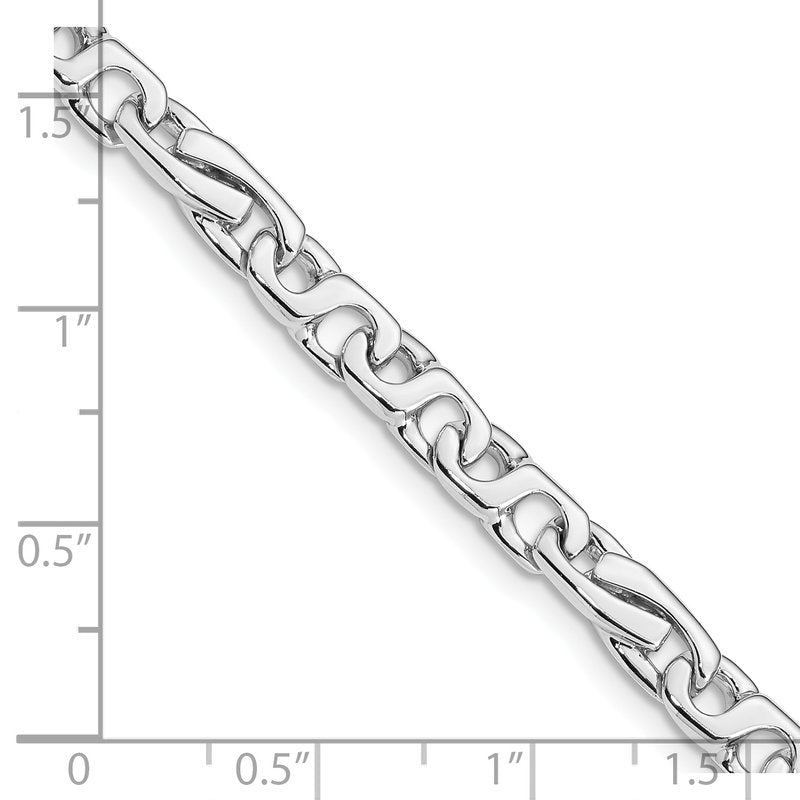 14K White Gold 18 inch 5.8mm Hand Polished Fancy Link with Fancy Lobster Clasp Chain