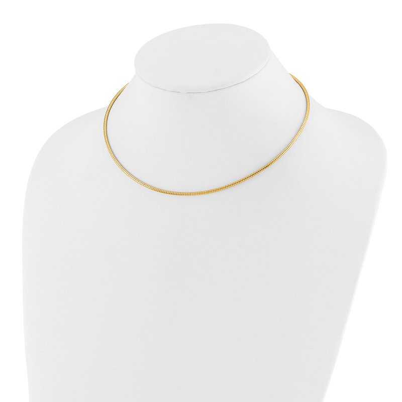 14K 2mm Round Omega Necklace
