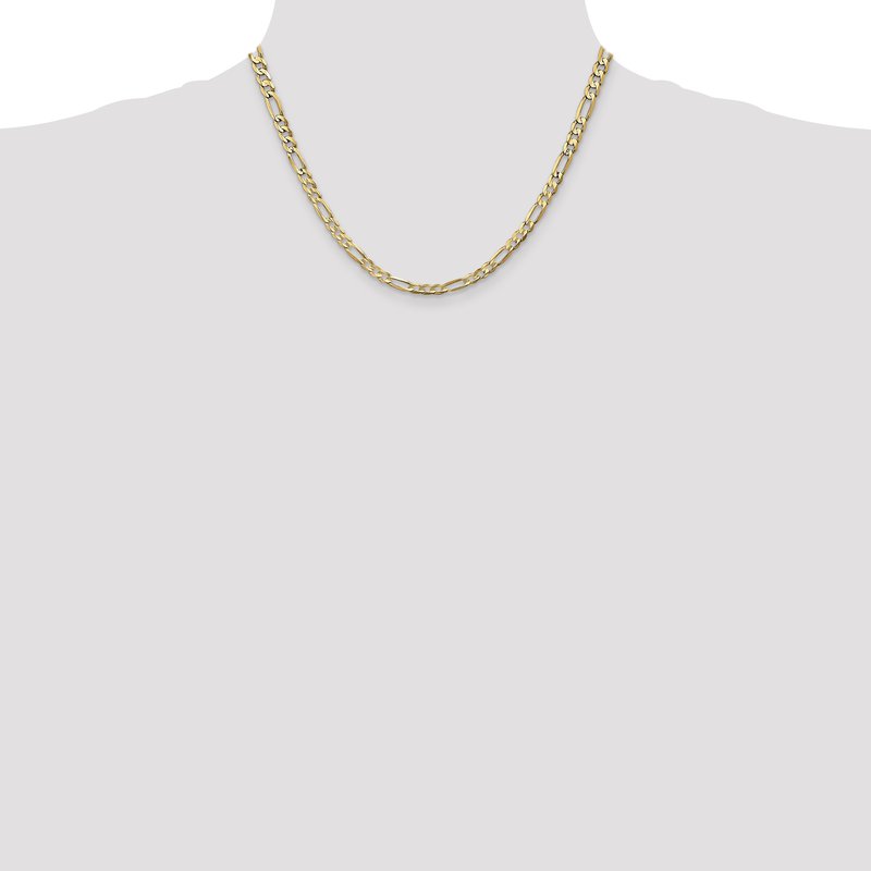 14K 26 inch 4.5mm Concave Open Figaro with Lobster Clasp Chain
