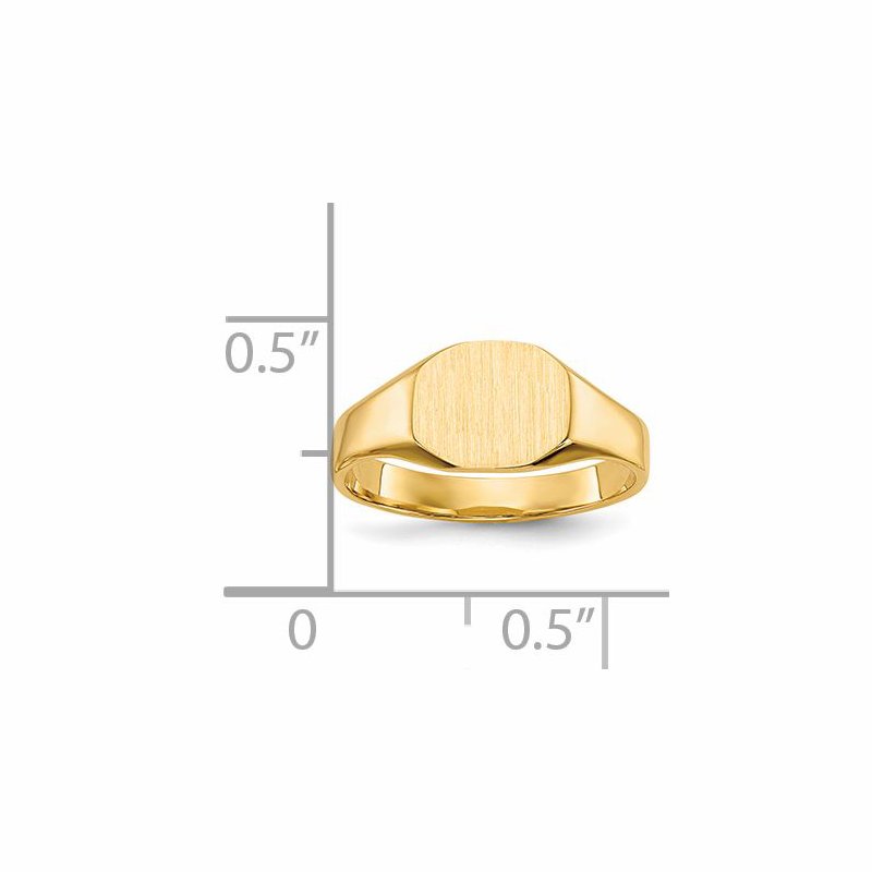 14k  8.0x6.25mm Closed Back Signet Ring