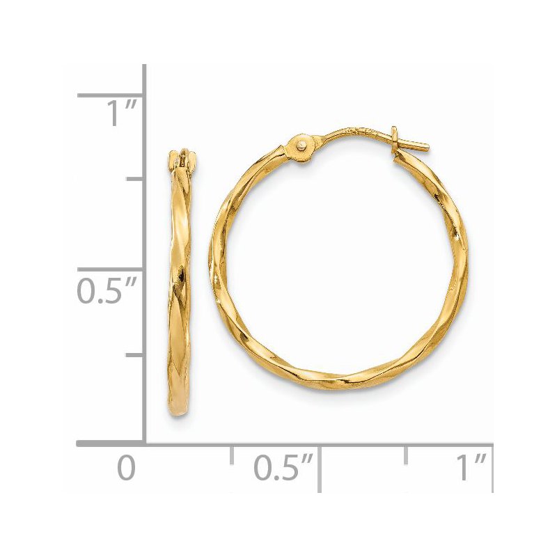 14k Twist Hoop Earrings
