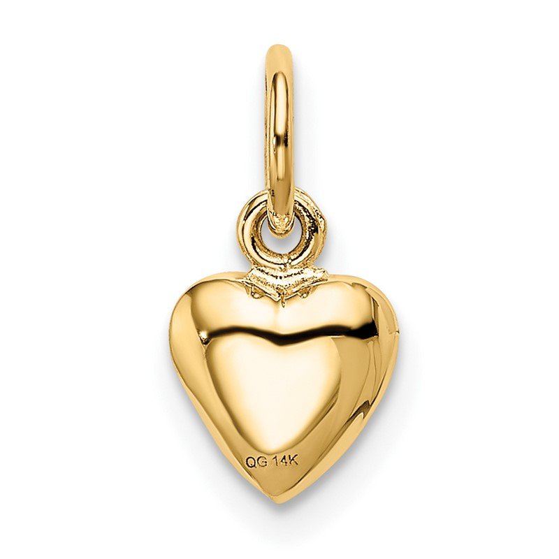 14K Polished 3-D Puffed Heart Charm