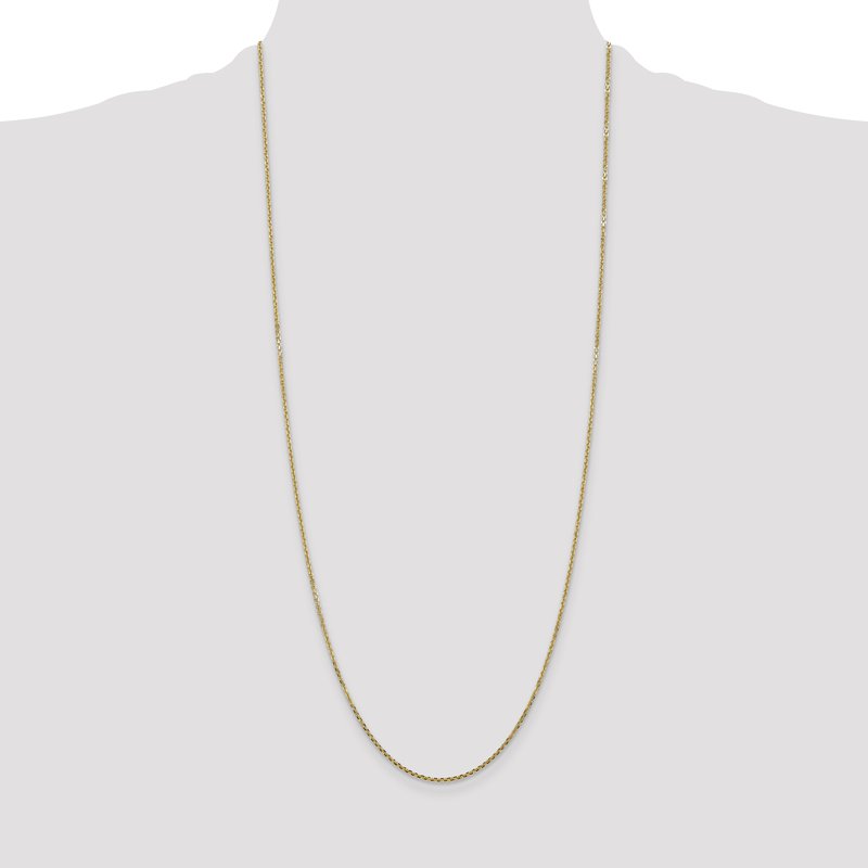 14K 14 inch 1.45mm Solid Diamond-cut Cable with Lobster Clasp Chain