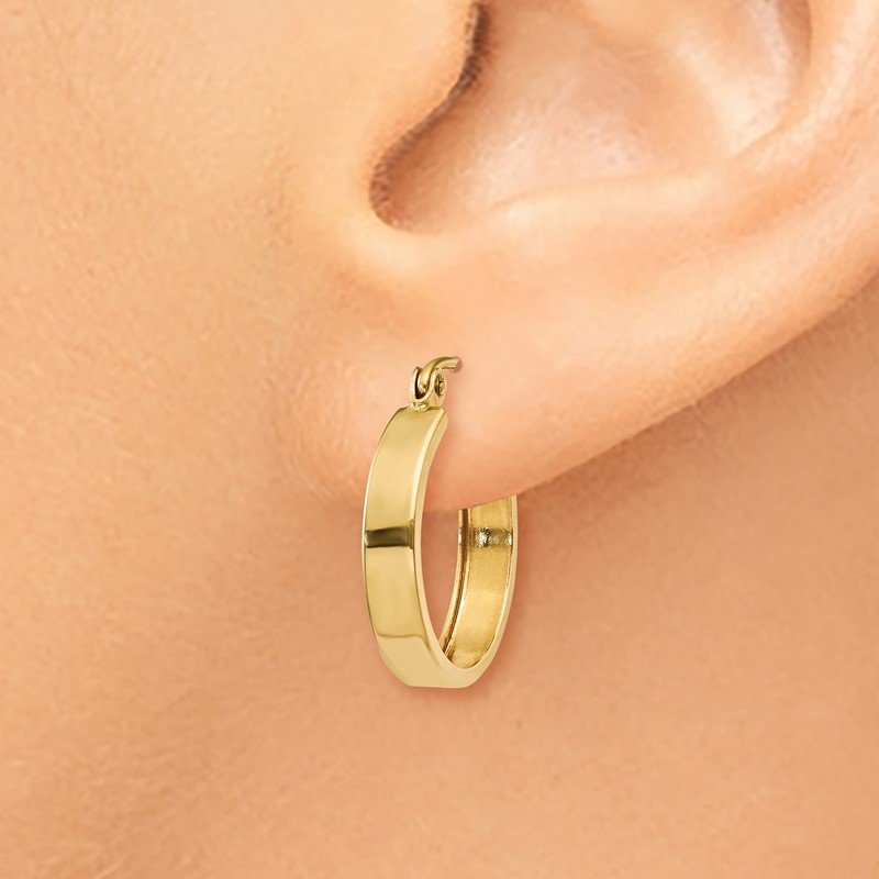 14k Polished 3mm Hoop Earrings