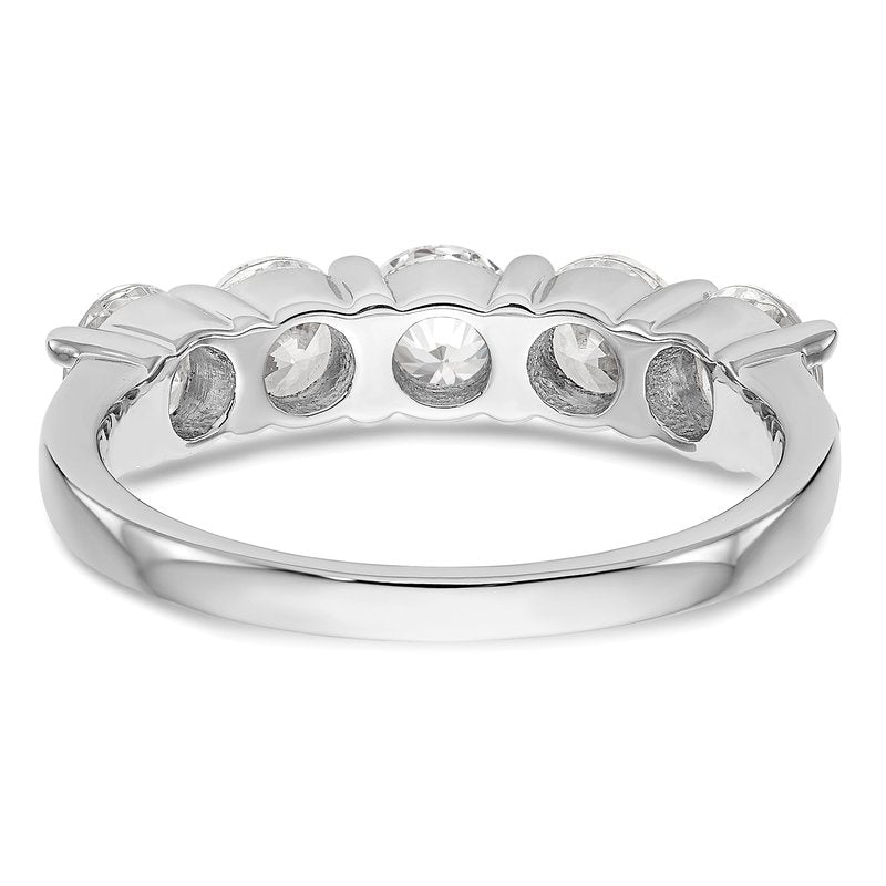 14K White Gold 1/3 carat Lab Grown Diamond VS+ F+ Complete Round Five Stone Ring
