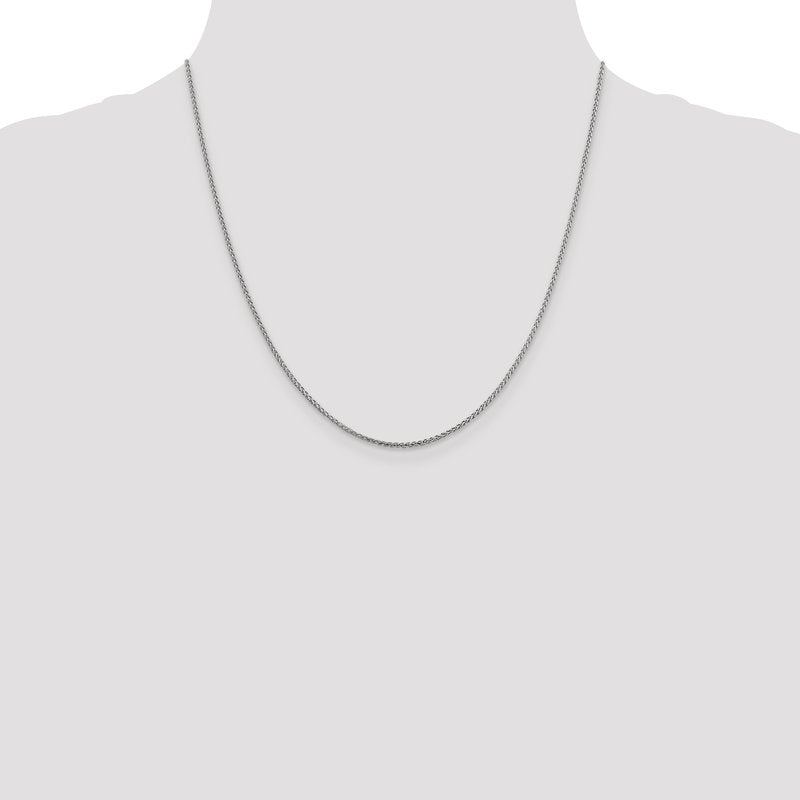 14K White Gold 1.4mm D/C Open Franco Chain