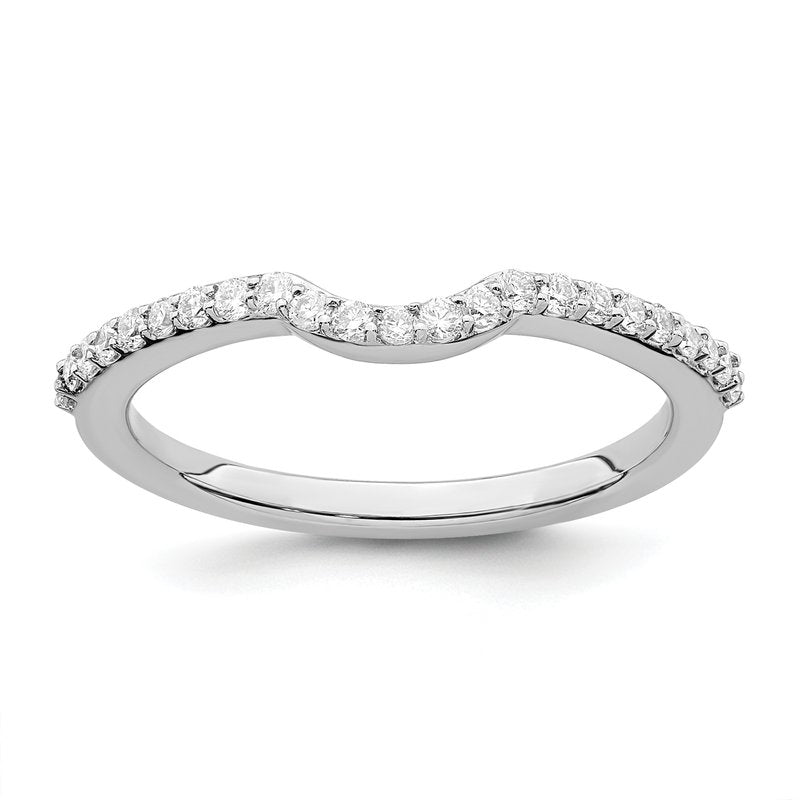 14K White Gold 1/4 carat Lab Grown Diamond VS/SI  D E F  Wedding Band