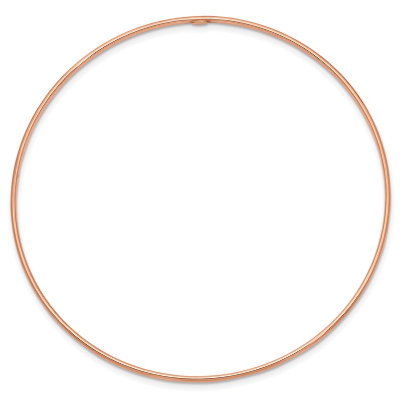 14k Rose Gold Polished 1.50mm Slip-on Round Bangle Bracelet