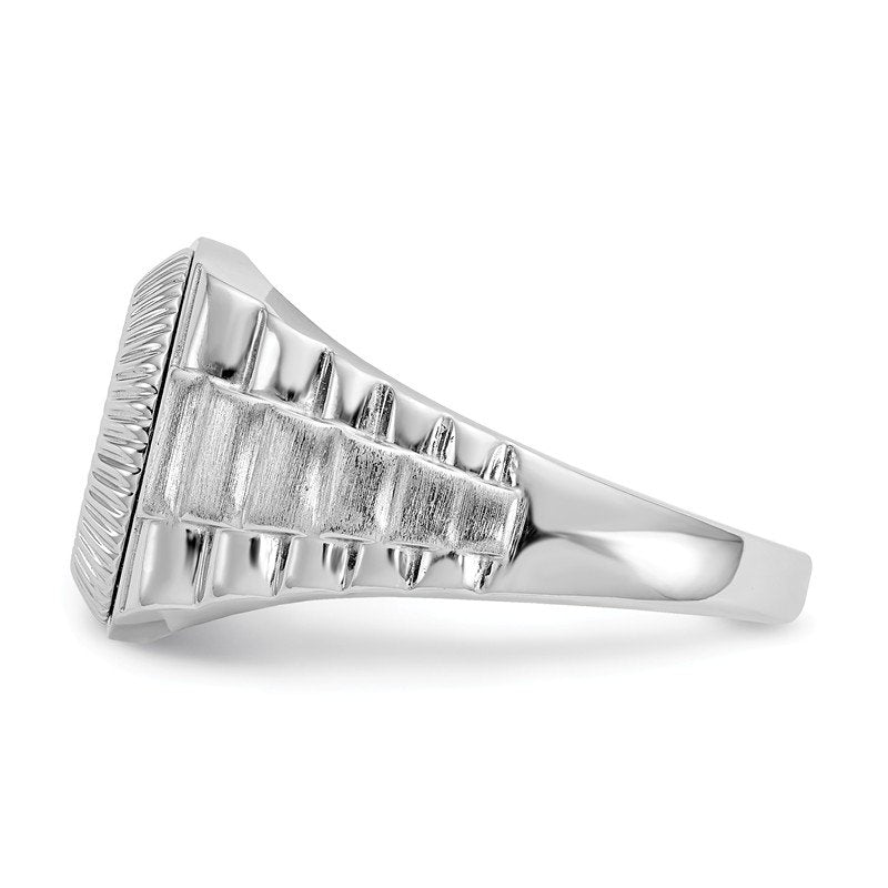 14K White Gold Men's 1/4 carat Lab Grown Diamond VS+ F+ Complete Heirloom Ring