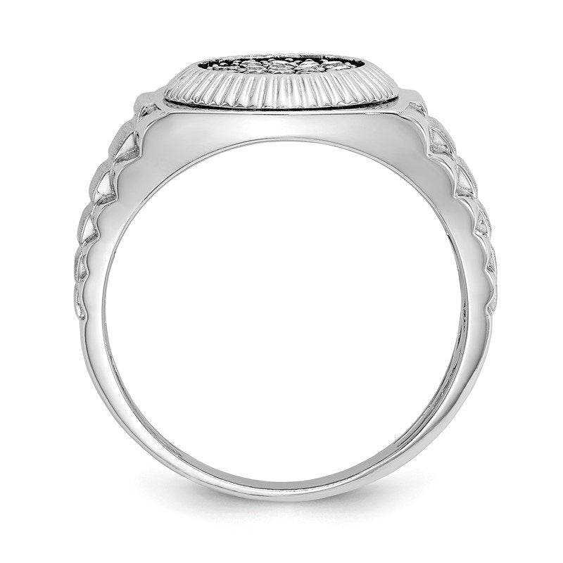 14K White Gold Men's 1/4 carat Lab Grown Diamond VS+ F+ Complete Heirloom Ring