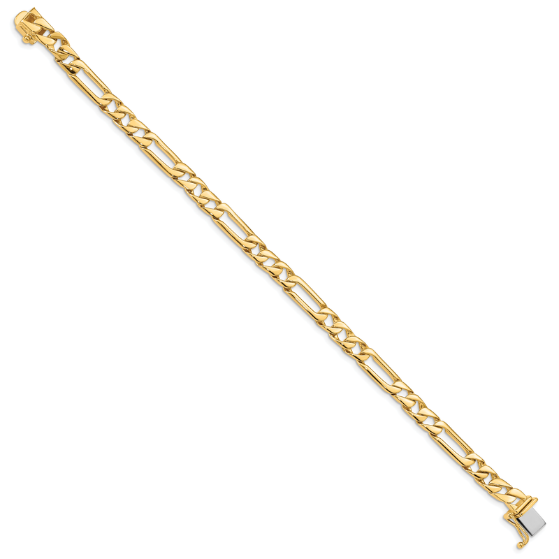 14K 18 inch 6mm Hand Polished Figaro Link with Box Catch Clasp Chain