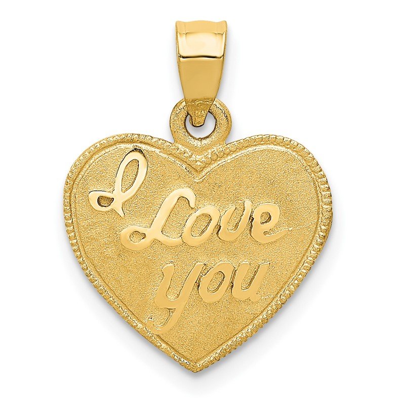 14k I LOVE YOU Script Heart Pendant