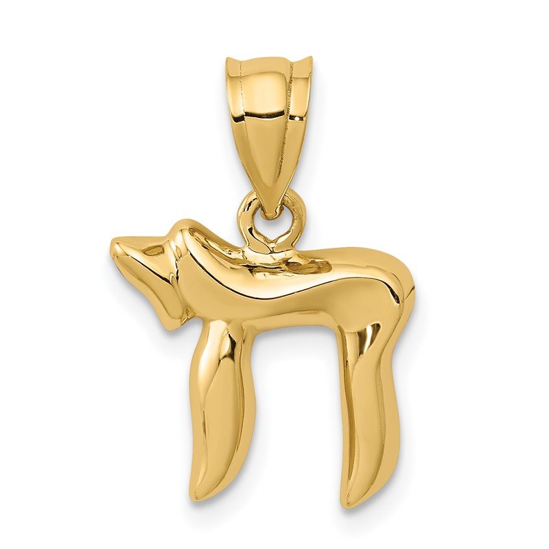 14K Polished Chai Pendant