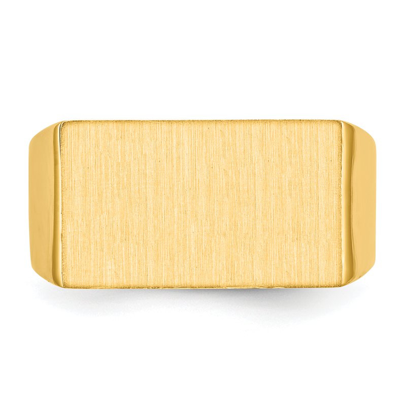 14k 18.0x10.5mm Closed Back Mens Signet Ring