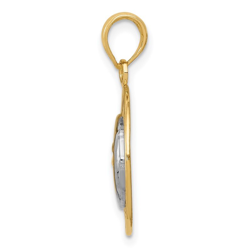 14k and Rhodium Sun and Moon Charm