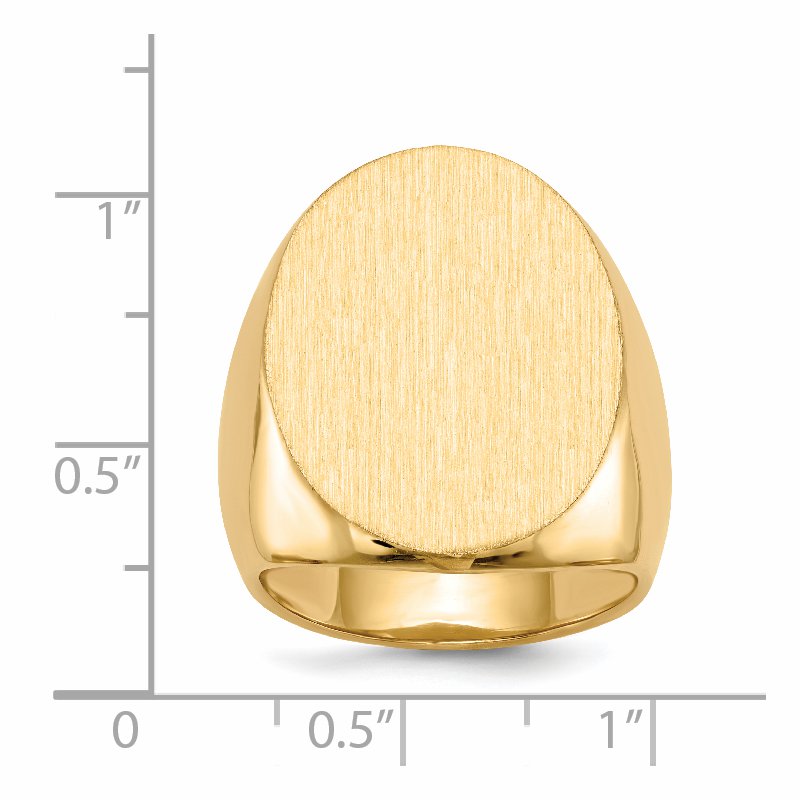 14k 19.0x26.5mm Closed Back Mens Signet Ring