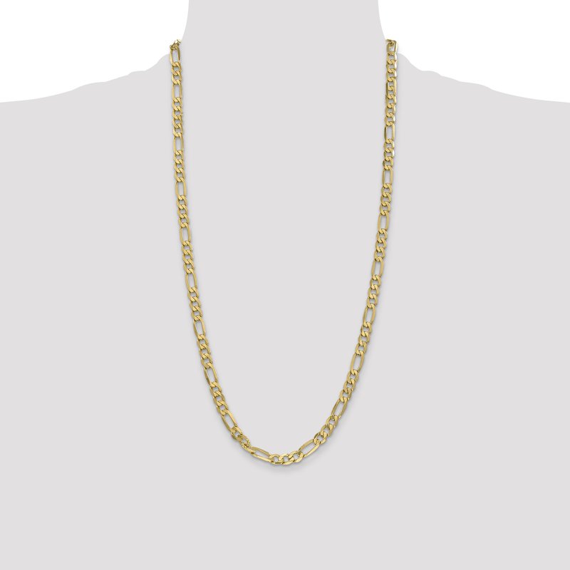 14K 26 inch 6.25mm Flat Figaro with Lobster Clasp Chain