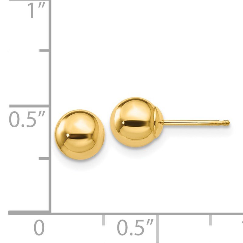 14k Polished 6mm Ball Post Earrings