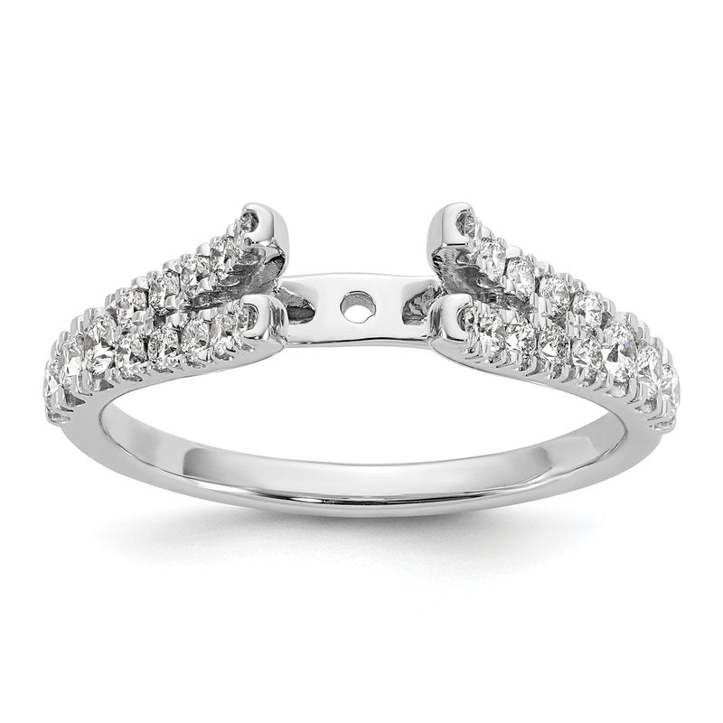 14K White Gold 1/2 carat Lab Grown Diamond VS+ F+ Semi-Mount Peg Set Engagement Ring