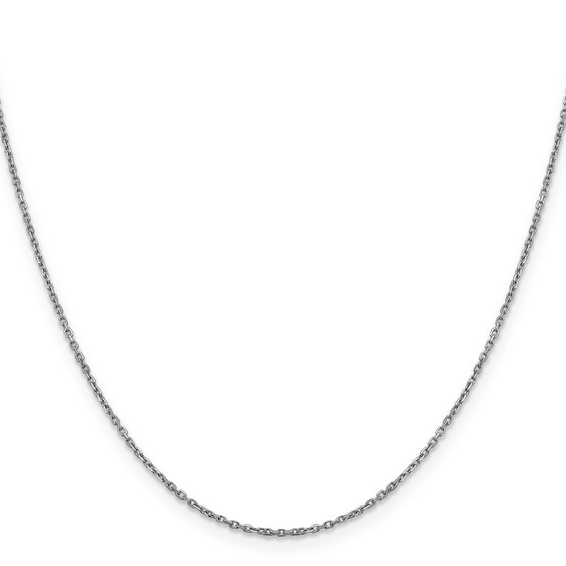 14K White Gold 1.25mm D/C Cable Chain