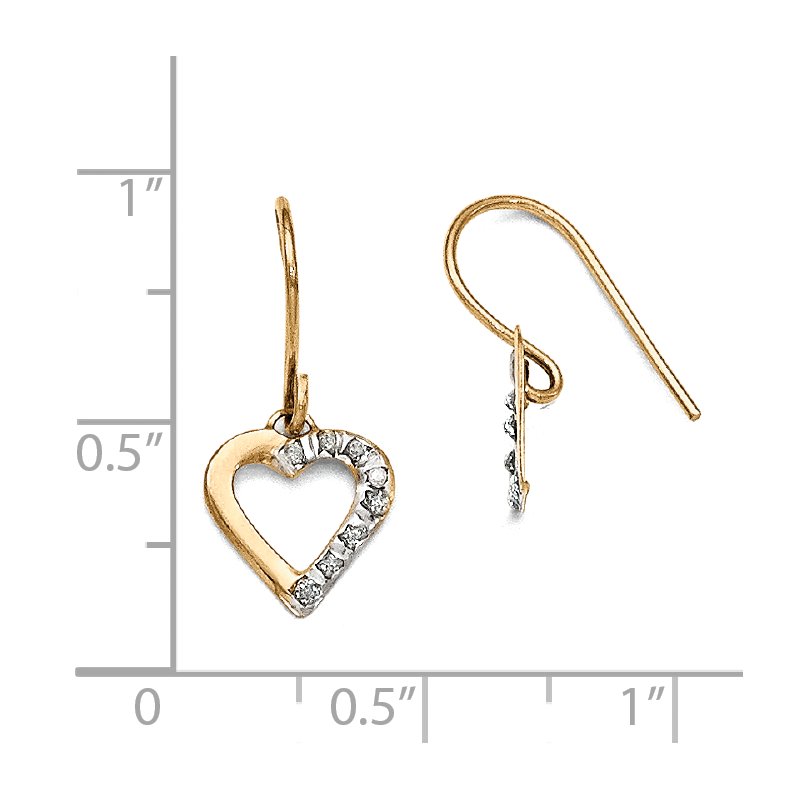 14k Diamond Fascination Heart Earrings