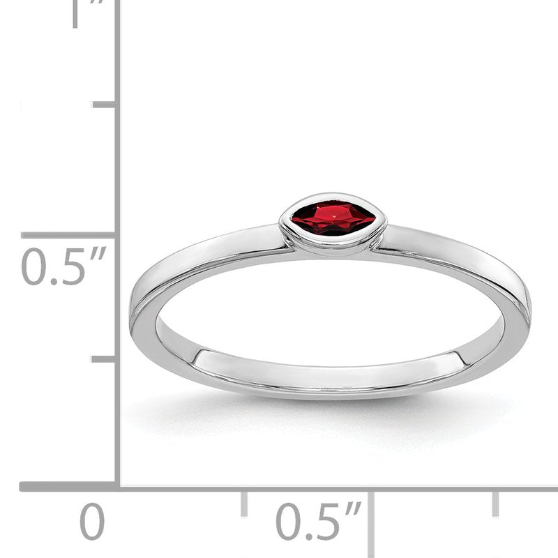 14k White Gold Bezel-set Marquise Amethyst Ring