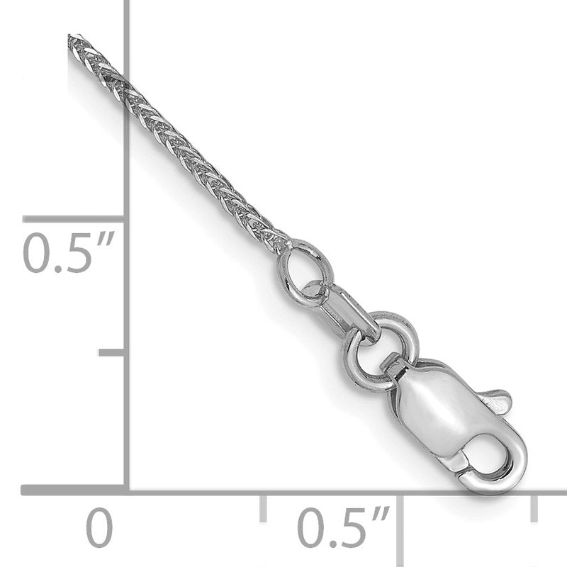 14K White Gold .8mm D/C Quadra Wheat Chain