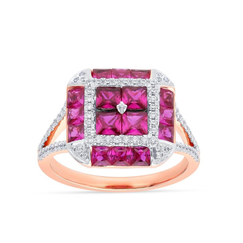 14K 0.34Ct Diamond Ruby Ring