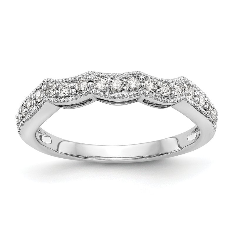 14K White 1/4 carat Lab Grown Diamond VS+ F+ Complete Wedding Band