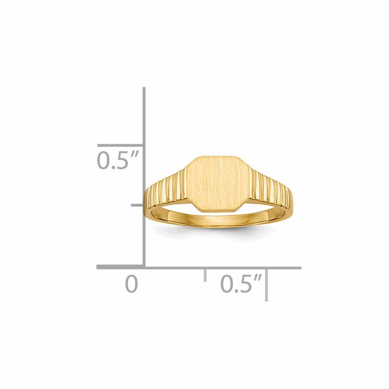 14k 7.5x6.0mm Child's Open Back Signet Ring