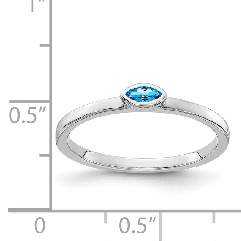 14k White Gold Bezel-set Marquise Amethyst Ring